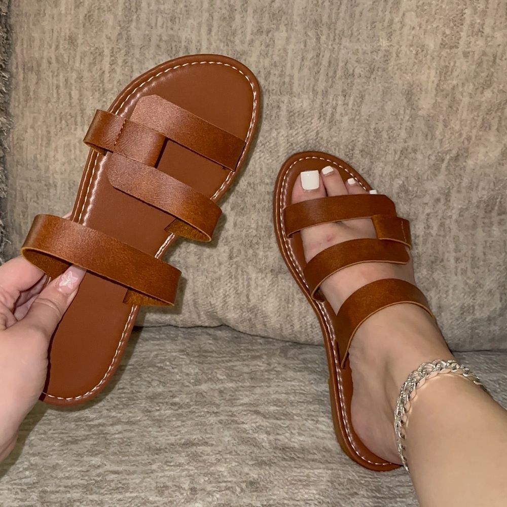 Brown Strappy Sandals Slip-on size 7, 8, 9, 10, 11